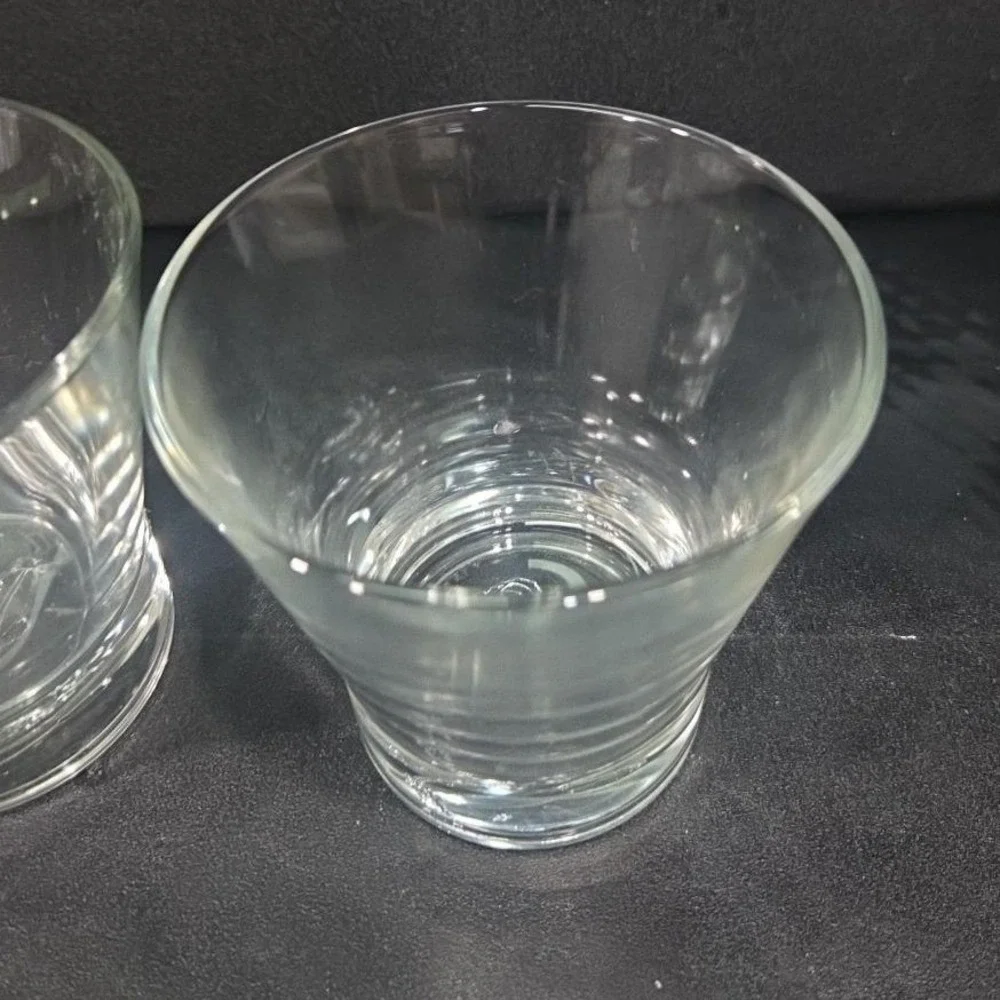 Crown Royal Tapered Whiskey Glasses, Set of 2, Embossed‎ Logo, Italian Barware